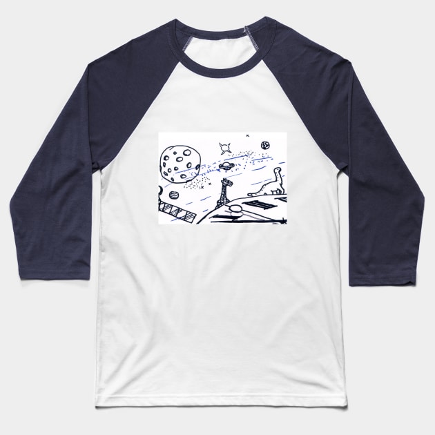 Time & Space Baseball T-Shirt by Hajarsdeco